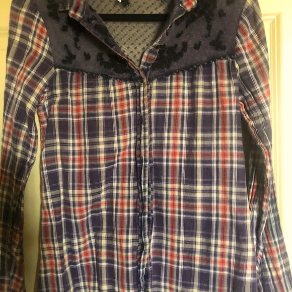 Free People Plaid Button down top - Picture 5 of 8